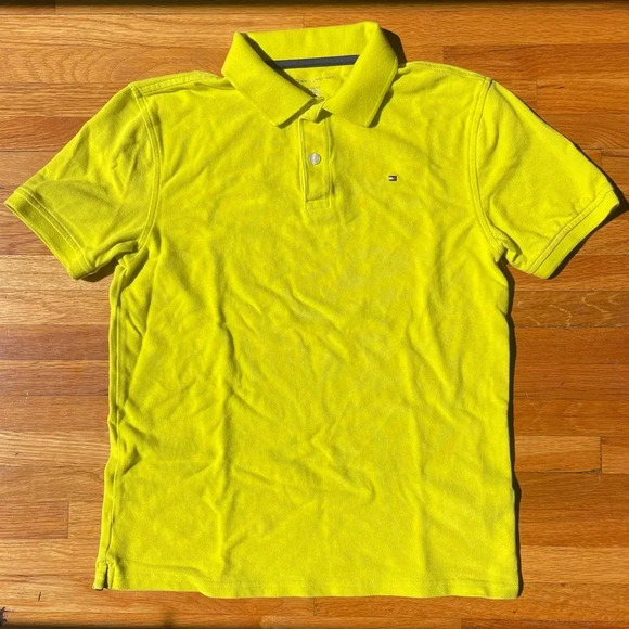 4/$25 Tommy Hilfiger Yellow Short Sleeve Polo Shirt Size 16/18 - Picture 1 of 8